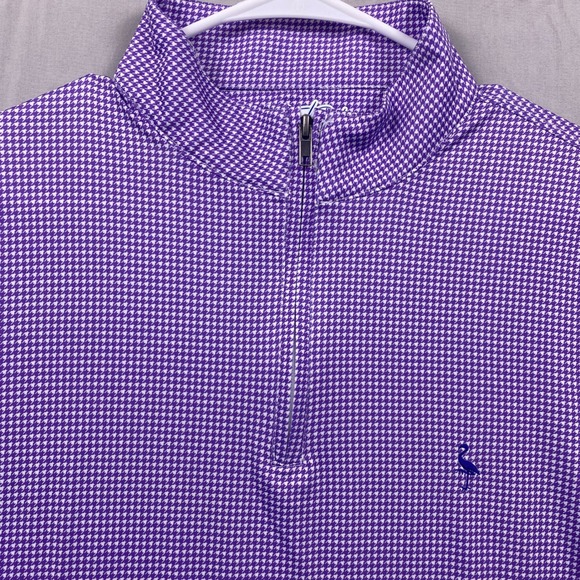 Tailorbyrd Other - TailorByrd Houndstooth Quarter Zip Pullover Men Large Purple Gingham Performance